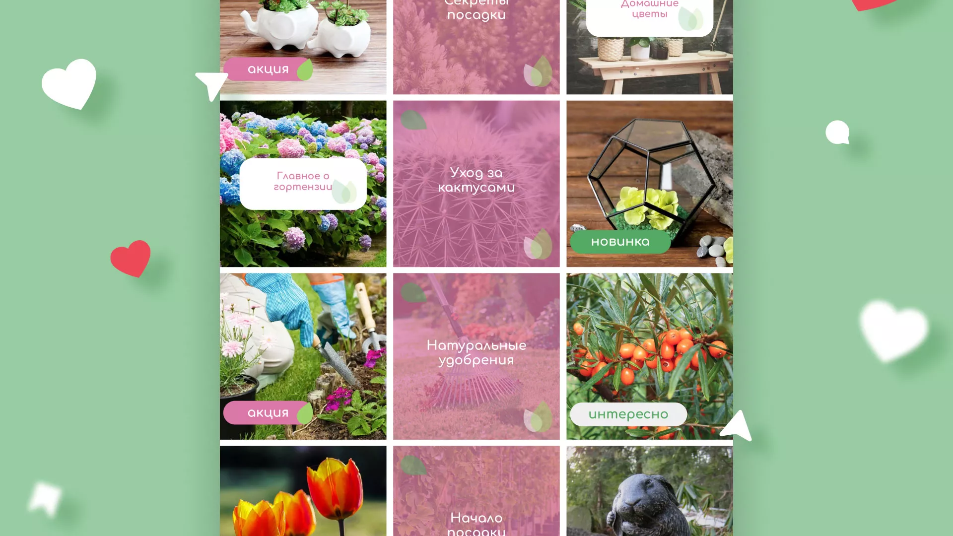 Разработка оформления профиля Instagram для магазина «Floraint» в Юже