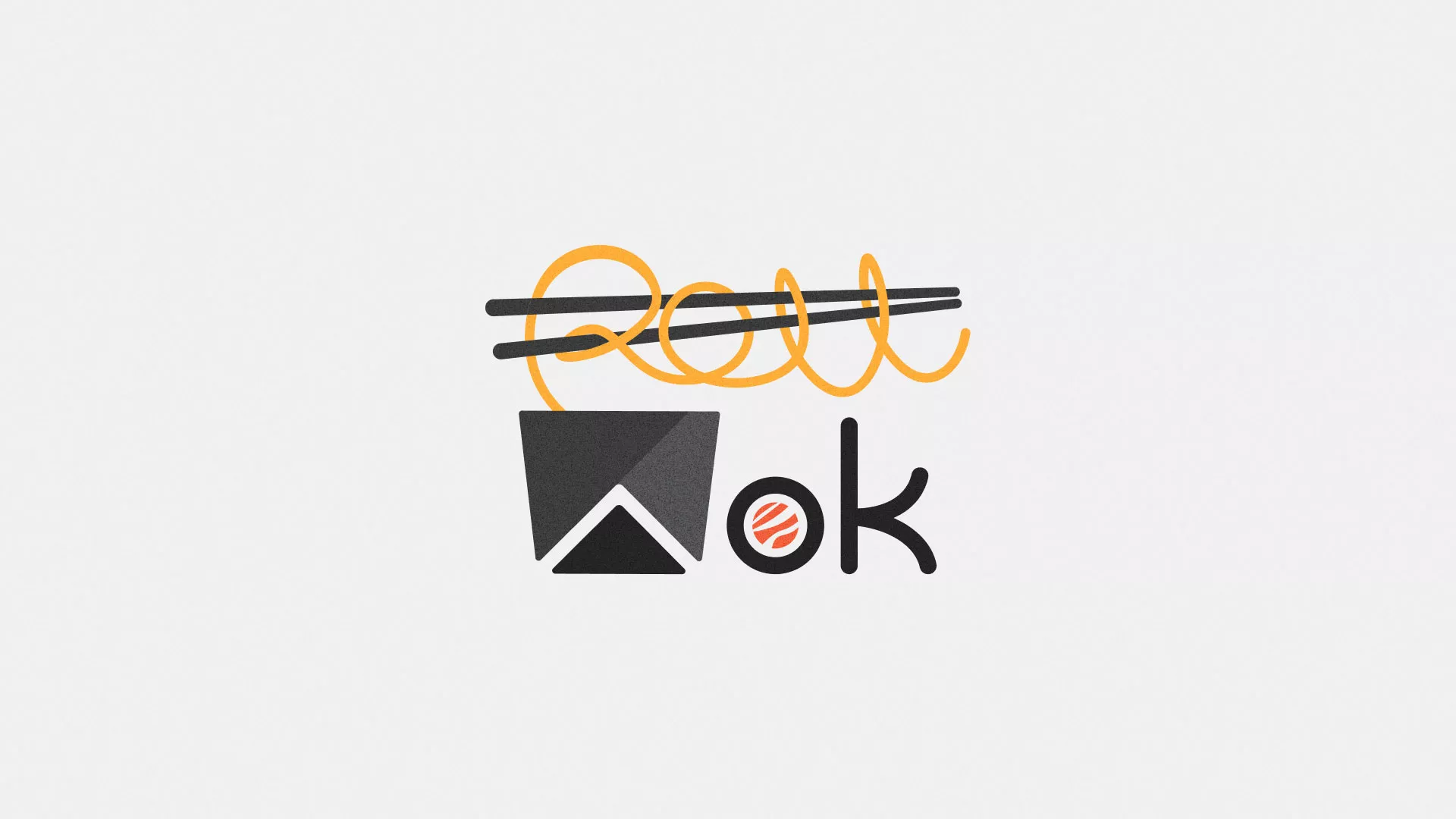 Разработка логотипа суши-бара «Roll Wok Club» в Юже