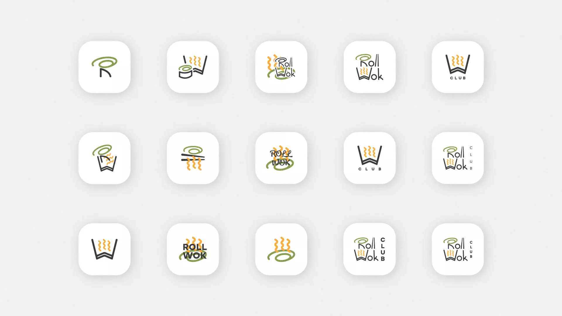 Разработка иконки приложения суши-бара «Roll Wok Club» в Юже